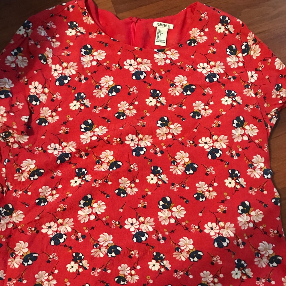 Red floral shirt